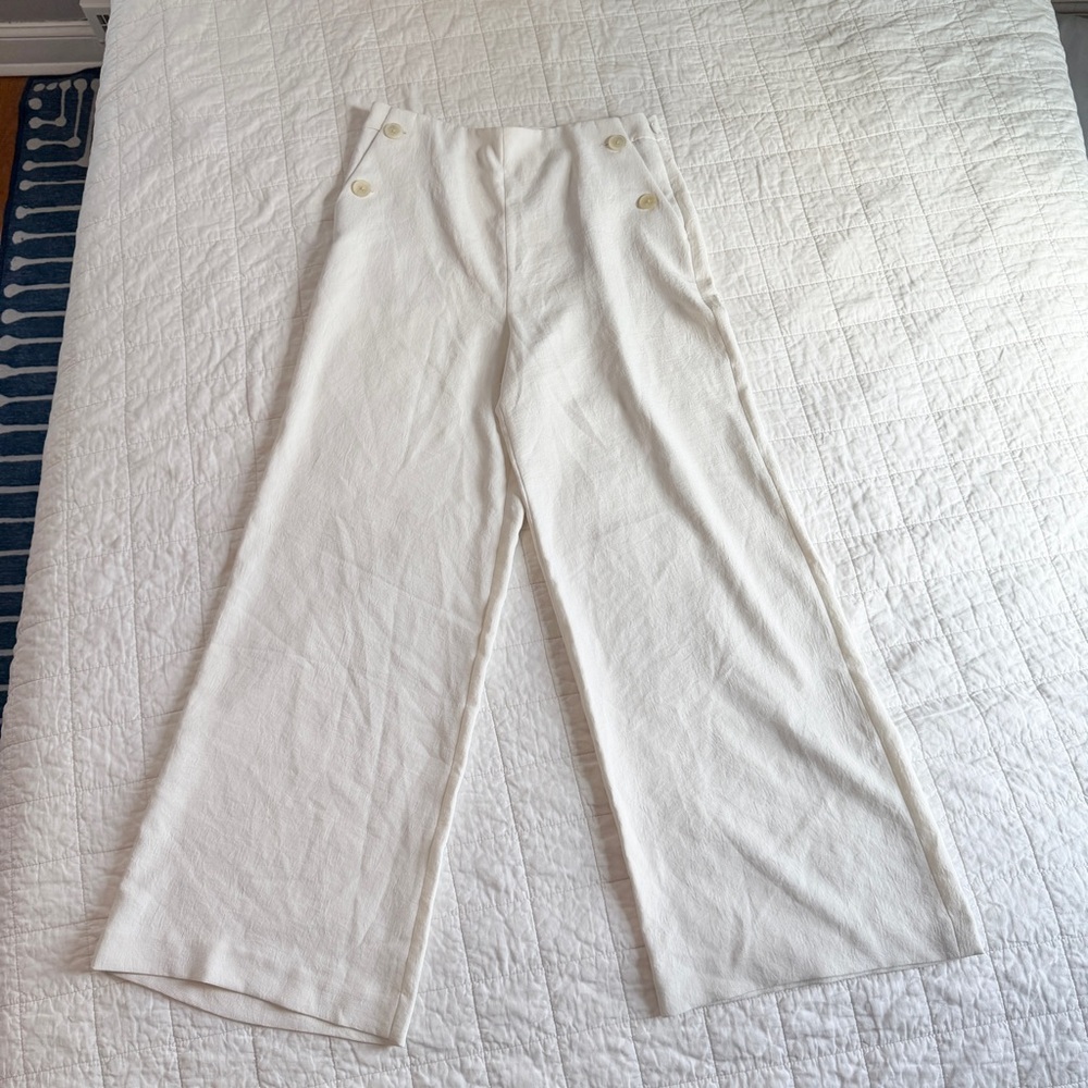 J. Crew Wide Leg High Rise Sailor Pants Off White 10 NWT - Picture 10 of 10
